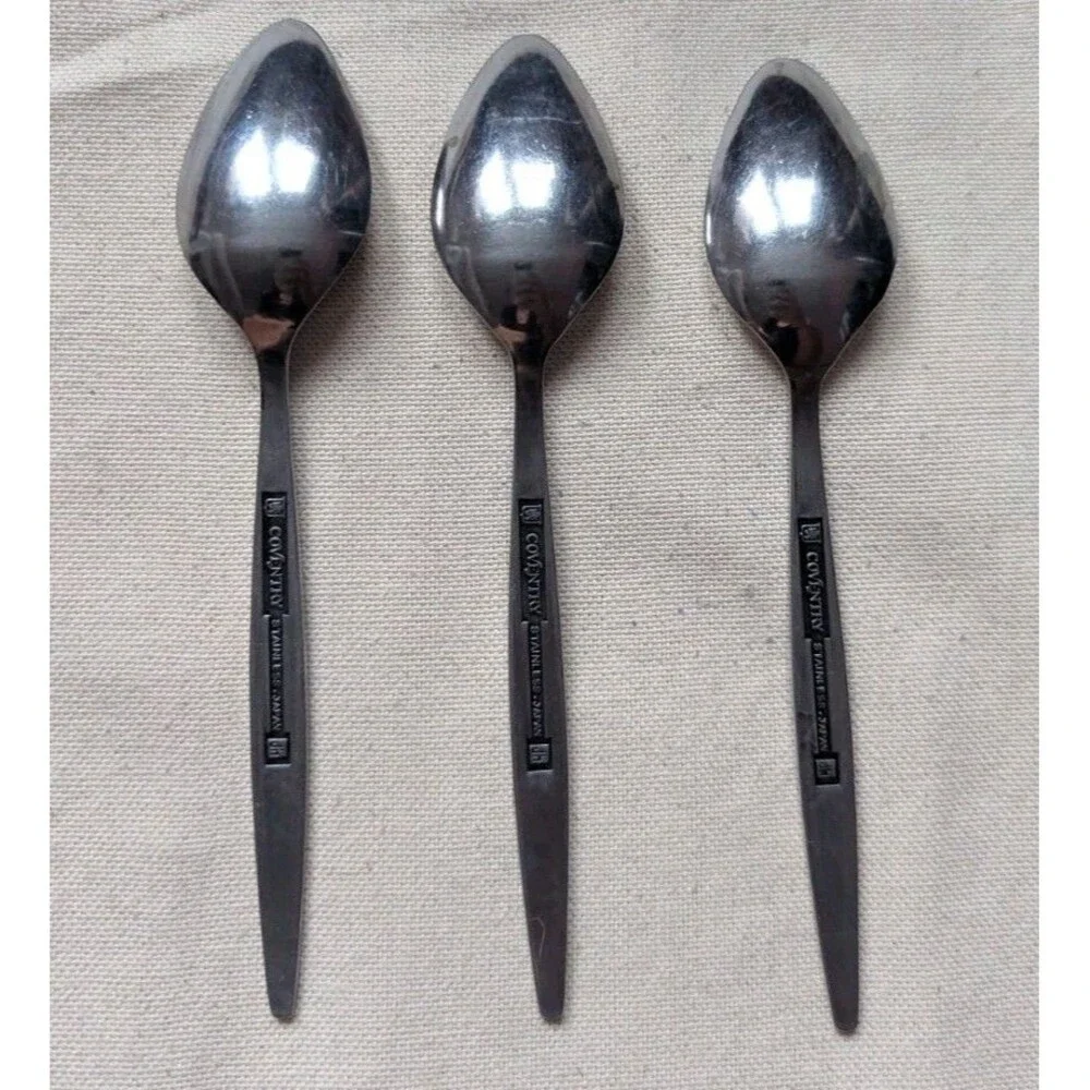 Vintage COVENTRY Stainless Flatware BOUQUET Japan Set of 3 Teaspoons